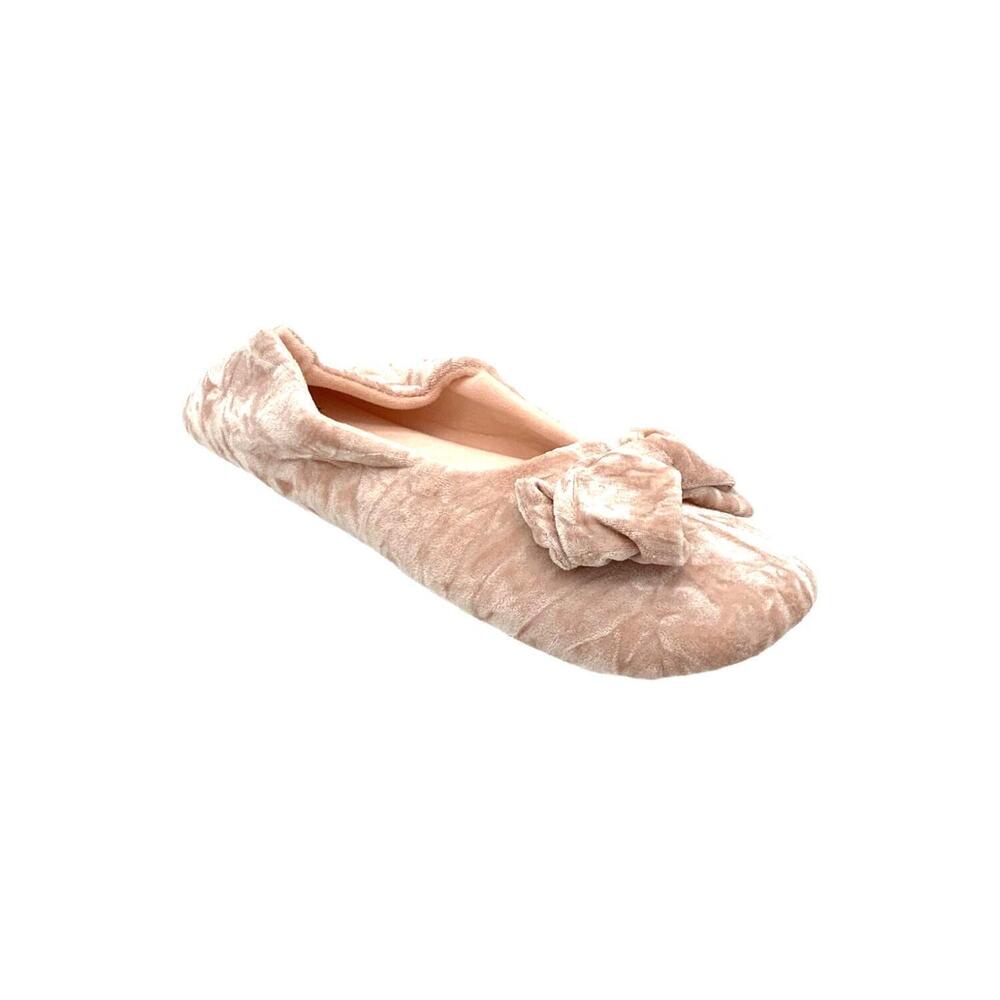 MUK LUKS Women's Crushed Velvet Ballerina Slipper Blush - Regular